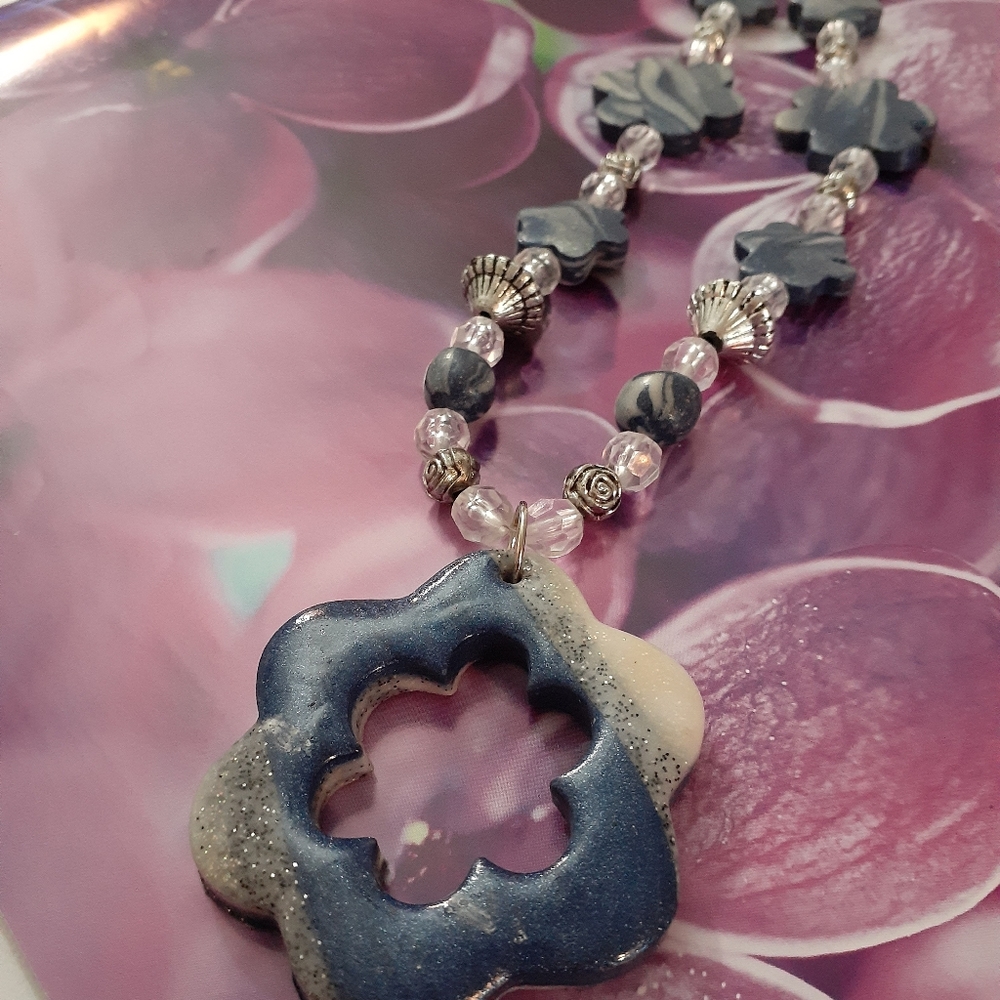 Custom made  baked clay necklace